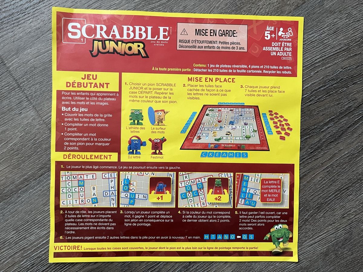 Hasbro Giochi: Scrabble junior niveaux :débutant et avancé. – Usato da Baden venduto da frb_2cjk 2
