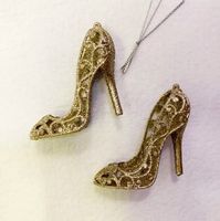 NEUER Spezieller Weihnachtsschmuck als Pumps gold - 223118