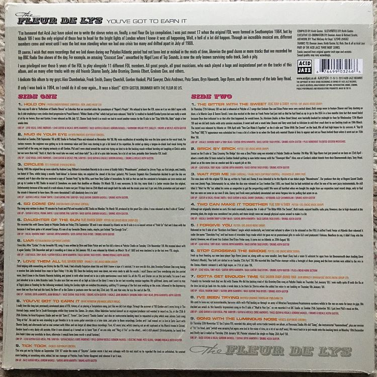 Fleur De Lys You've Got To Earn It 196669 LP NEU / OVP Acheter sur