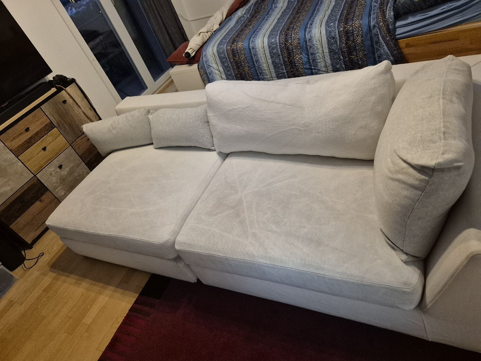 Sofas: sofa hell stoff – D'occasion à Wil SG par tcm_85bd 1