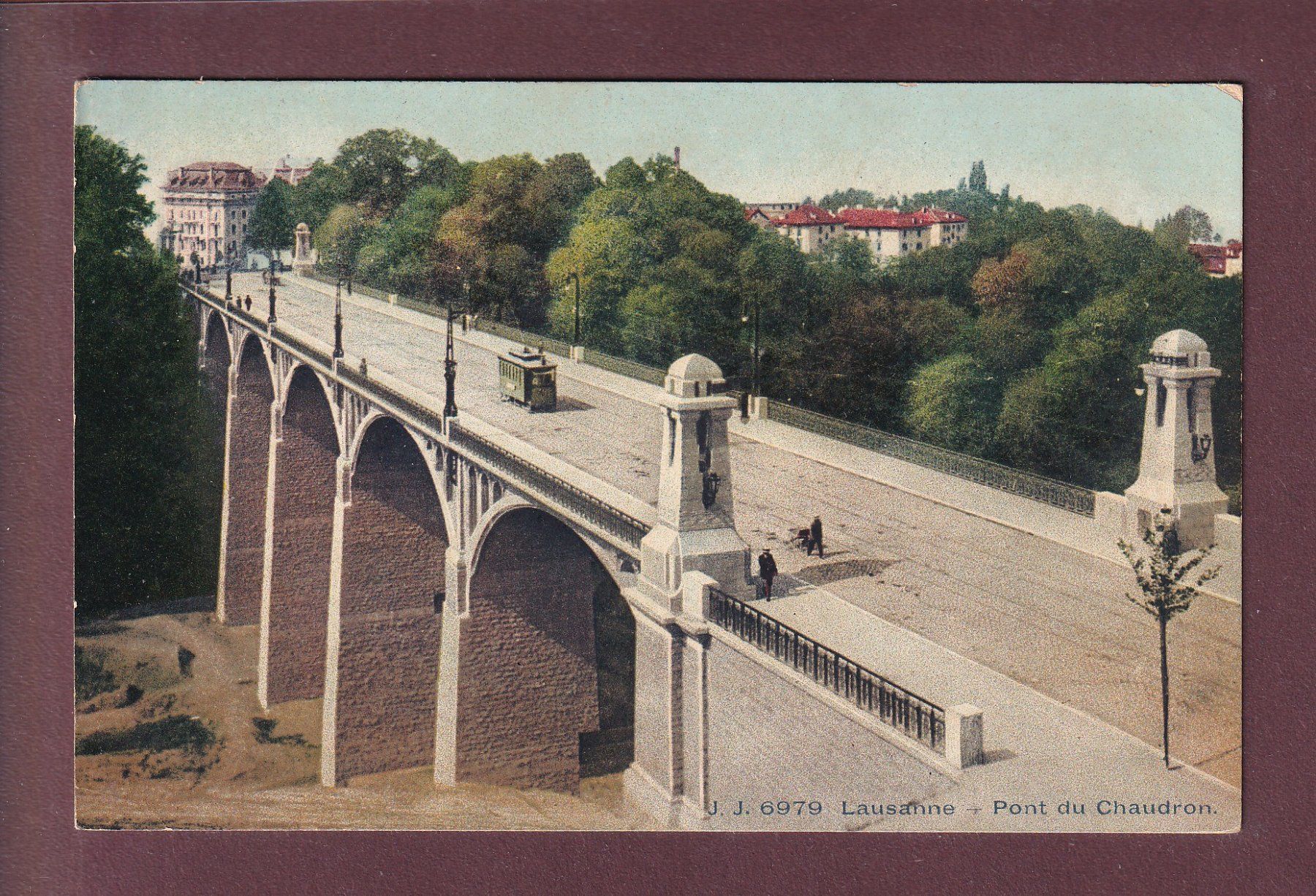 Ansichtskarten: LAUSANNE - Pont Chaudron - Tram - 1910 – Gebraucht aus Pully von nicecards