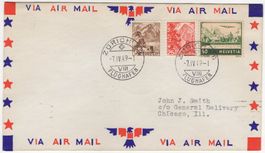 seltener Erstflug von ZÜRICH nach CHICAGO am 7.IV.1949