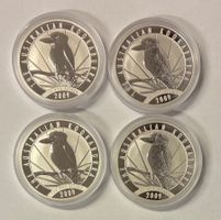 Silbermünzen 4 x 1 Unze Kookaburra 2009 Feinsilber 999.0