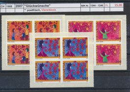 2007 "Glückwünsche",  Viererblock, ** postfrisch