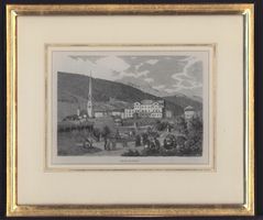 Davos Holzstich Goldrahmen