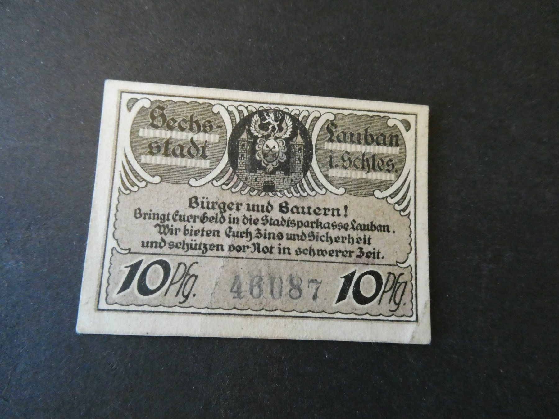 Banconote: Dt. Reich, Lauban - Notgeld – Usato da Hinterforst venduto da Rohusri