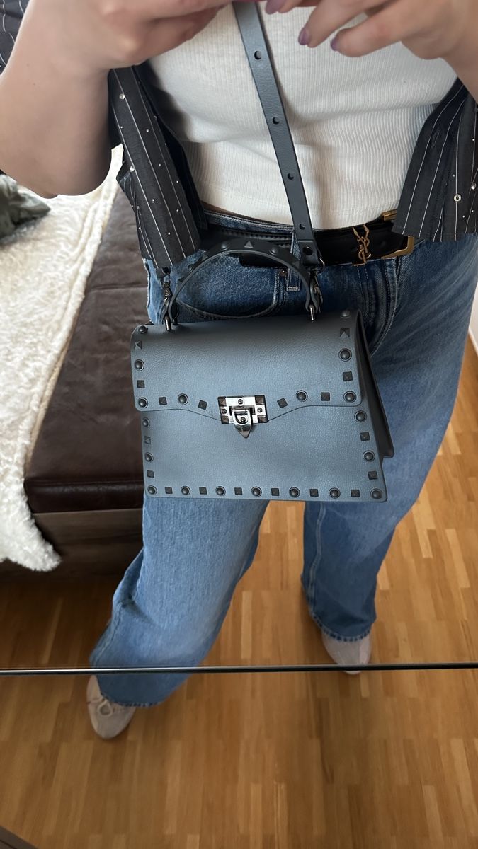 Borse da donna: Graue Handtasche mit Nieten, neu! – Nuovo (secondo la descrizione) da Winterthur venduto da -BeHappy24- 8