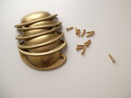 6 STÜCK MUSCHELGRIFFE mit SCHRAUBEN