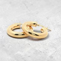 Extra leichte Creolen 25mm Sterling Silber 925 gelbvergoldet