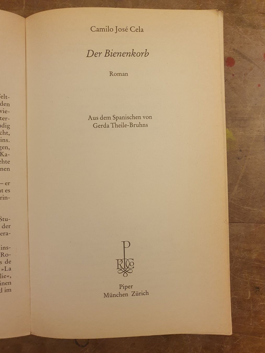 Bücher: Der Bienenekorb - Camilo José Cela - Piper – Gebraucht aus Zürich von loosebone 2