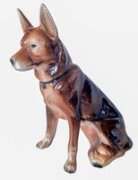Hund Schäferhund chien berger signiert numm. signé 15 cm