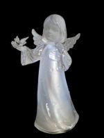 LED-Engel, mit Taube in der Hand, ca.28cm hoch