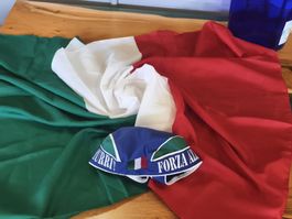 Italien Fan-Set: Vintage Cap «Forza Azzurri» + Flagge (A20)