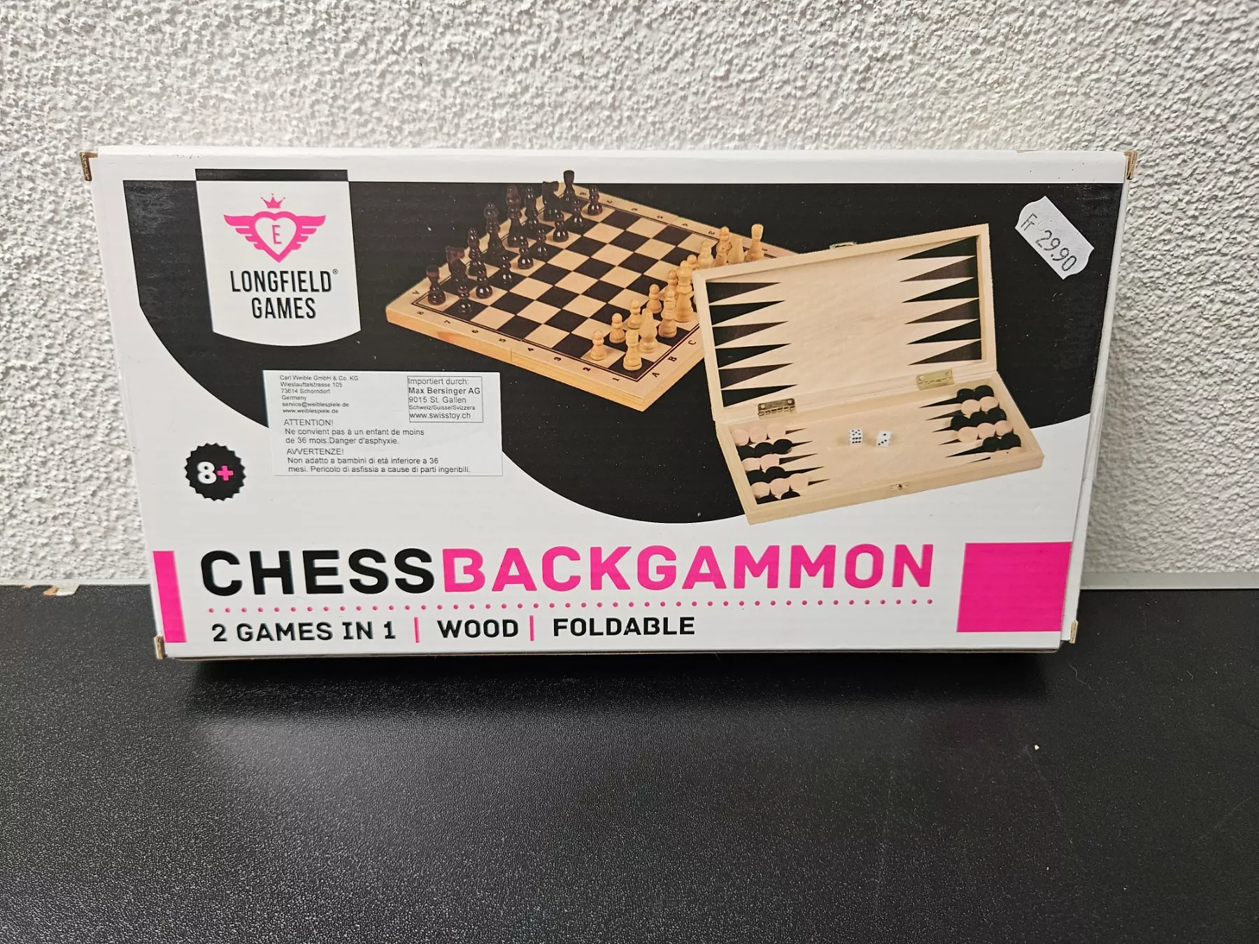 Giochi: Neu - Longfield Games - Schach / Backgammon – Nuovo e nell'imballaggio originale da Dagmersellen venduto da Jarsetz_Restposten