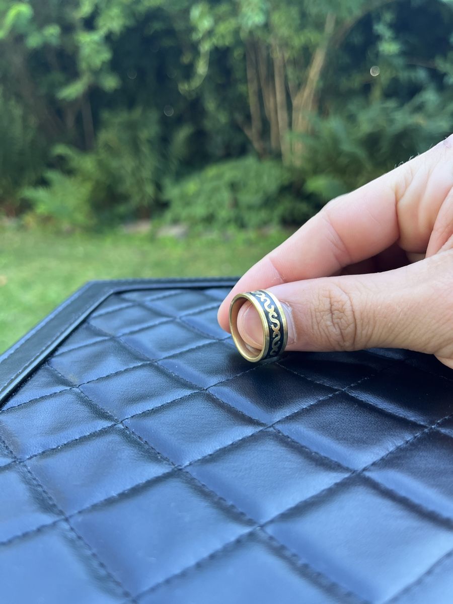 Bagues: Ring Edelstahl Muster Gold Schwarz Modeschmuck 17mm – Neuf (Voir description) à Tägerwilen par Alexander716 1