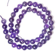 1 Strang echte,natürliche,unbehandelte Amethyst Perlen 8 mm