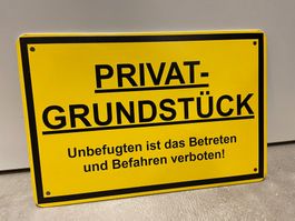 PRIVAT GRUNDSTUCK / Metall  Schild für Sammler !NEU%