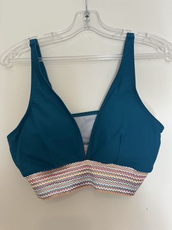 Bikini Set Petrol mit Muster Grösse L neuwertiger Zustand