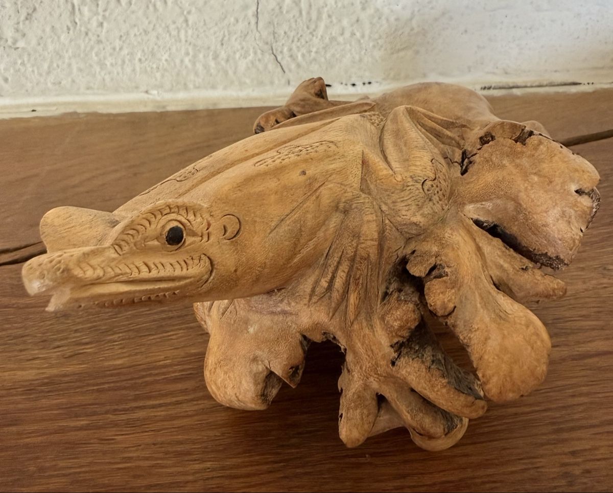 Statuette: 2 grenouilles en bois sculptées à la main – Nuovo (secondo la descrizione) da Les Bayards venduto da aout 5