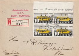 Brief-Einschreiben-Automobielpost-SonderstempelBern-Gurnigel