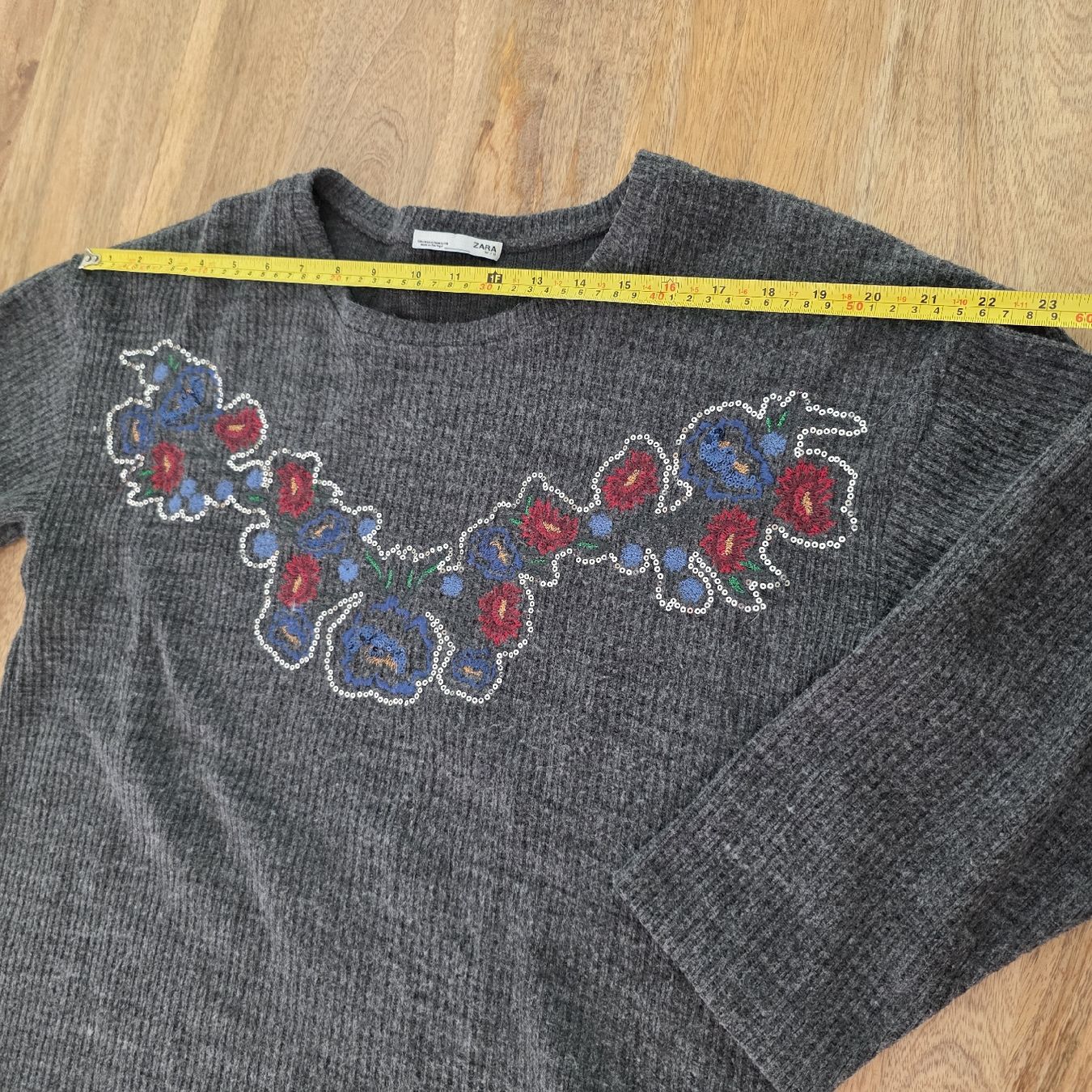 Zara Maglioni & Felpe: Strickpullover Zara Gr. M Blumen Stickerei  – Usato da Rheinsulz venduto da Gilea 7
