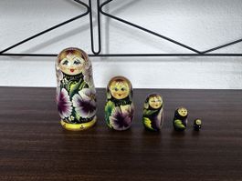 Matroschka, Babuschka, Holzpuppen, 5-teilig, Top Zustand!