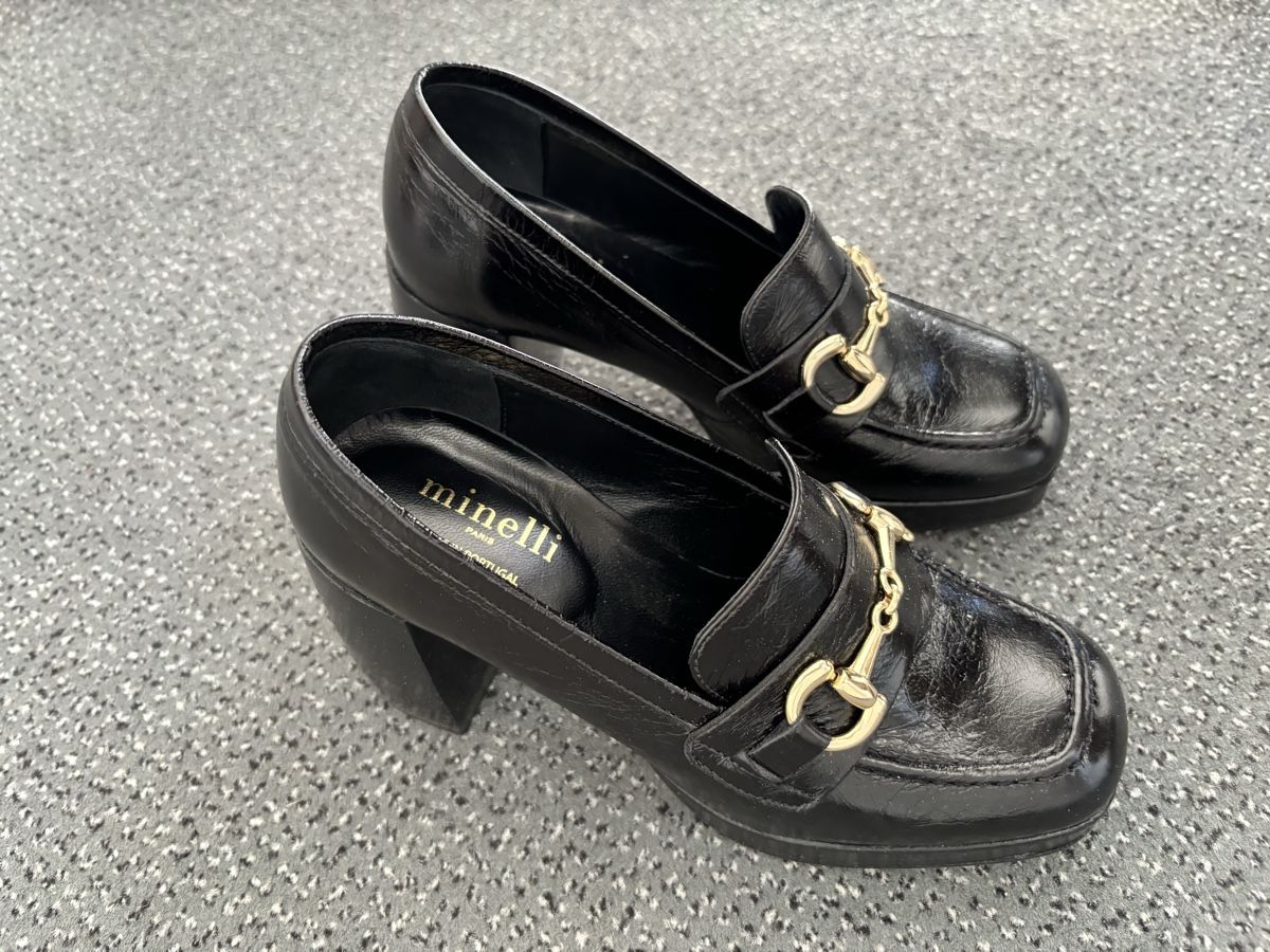 Scarpe da donna: Minelli mocassins à talons noirs – Usato da Genève venduto da td7 2