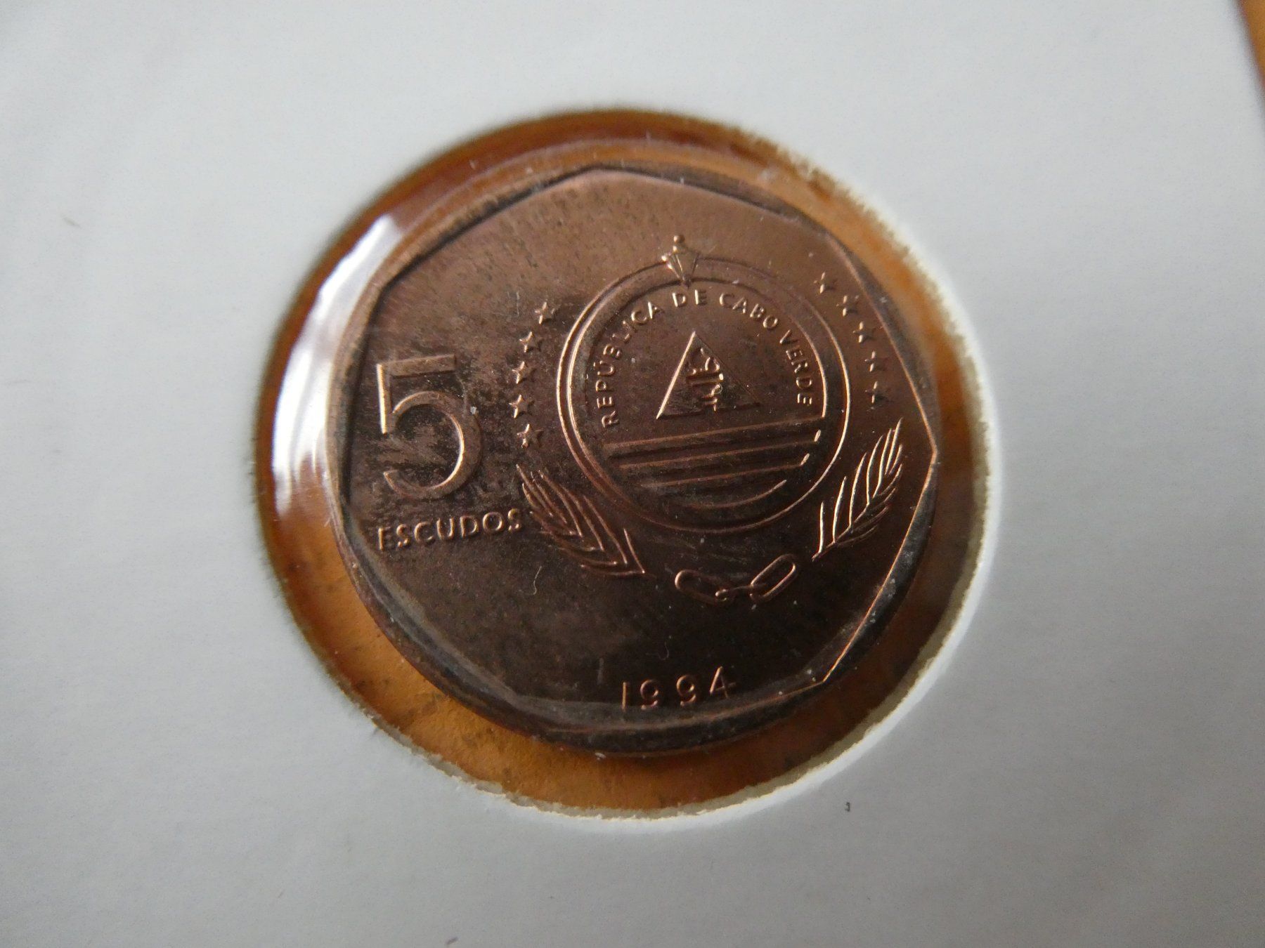 Toutes les monnaies: Cape Verde 1994, 5 Escudos    stgl – D'occasion à Hinterforst par Rohusri 1