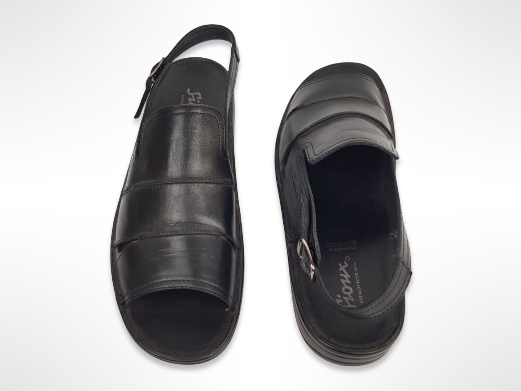 Herrenschuhe: SIOUX Herren Sandalen Schwarz – Gebraucht aus Suhr von Restwert_Suhr 1