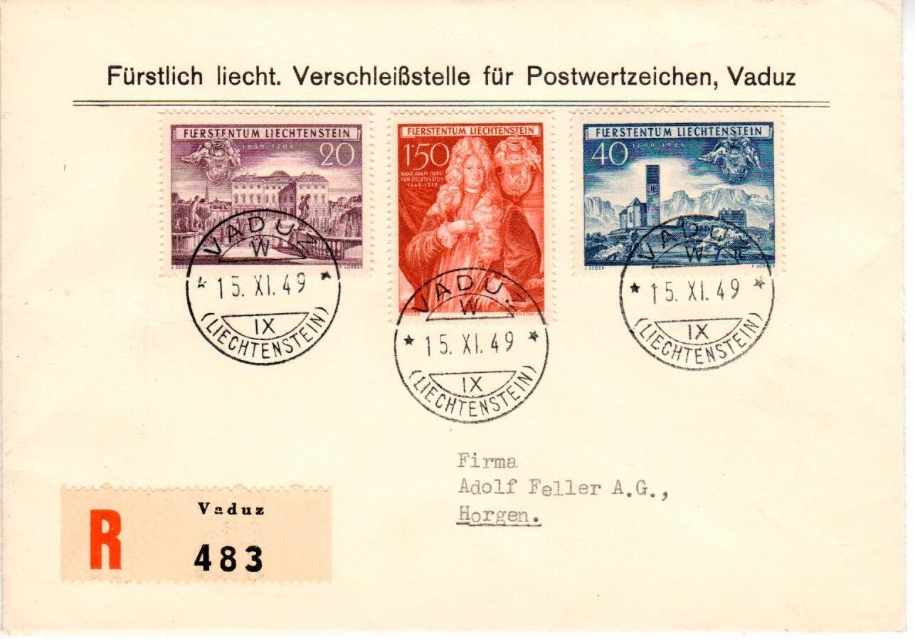 Tutti i francobolli: R - Brief, Vaduz - Horgen 1949 – Usato da Wolhusen venduto da Curver9
