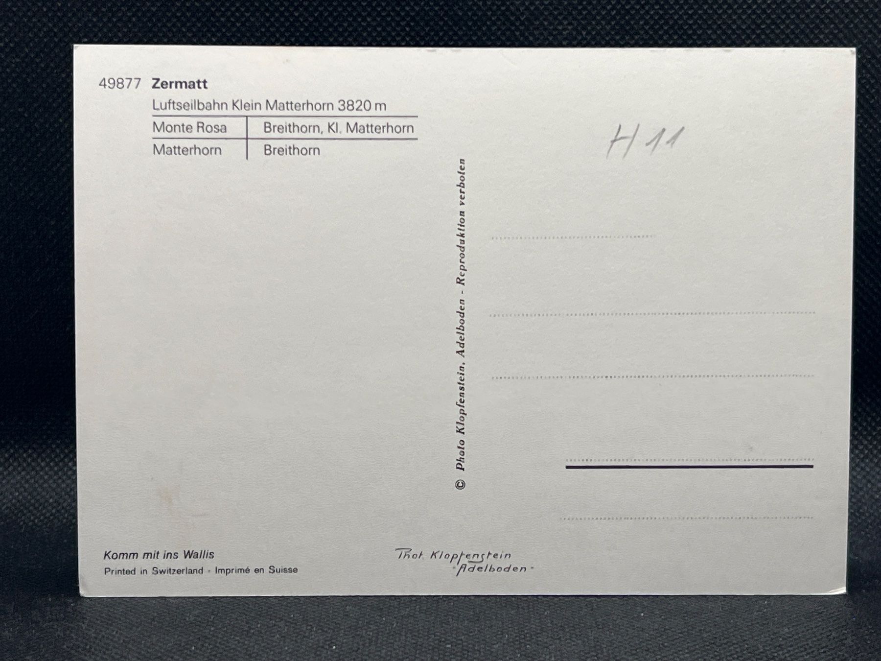 Cartoline postali: Zermatt, Luftseilbahn Klein Matterhorn 3820m... – Usato da Widnau venduto da Brusi9 1