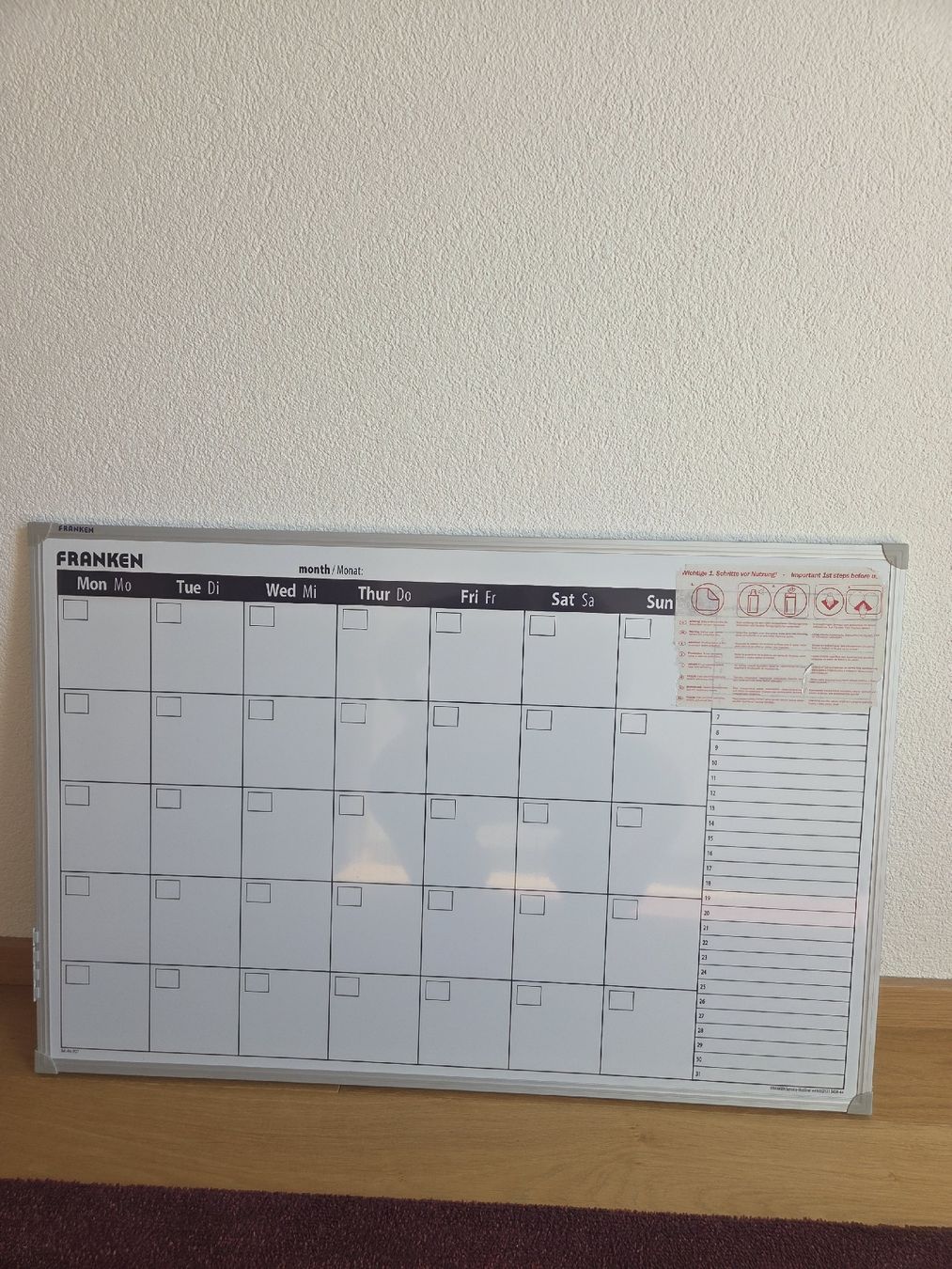 Kalender: Franken Magnettafel, Whiteboard Monatskalender – Neu (gemäss Beschreibung) aus Brittnau von Seli.S. 1