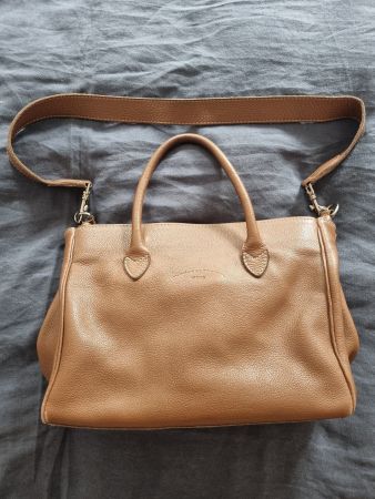 Sac à main CHARLES ET CHARLUS en cuir naturel