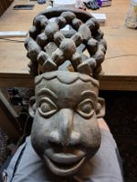 Afrikanische Holzmaske geschnitzt braun (T3)