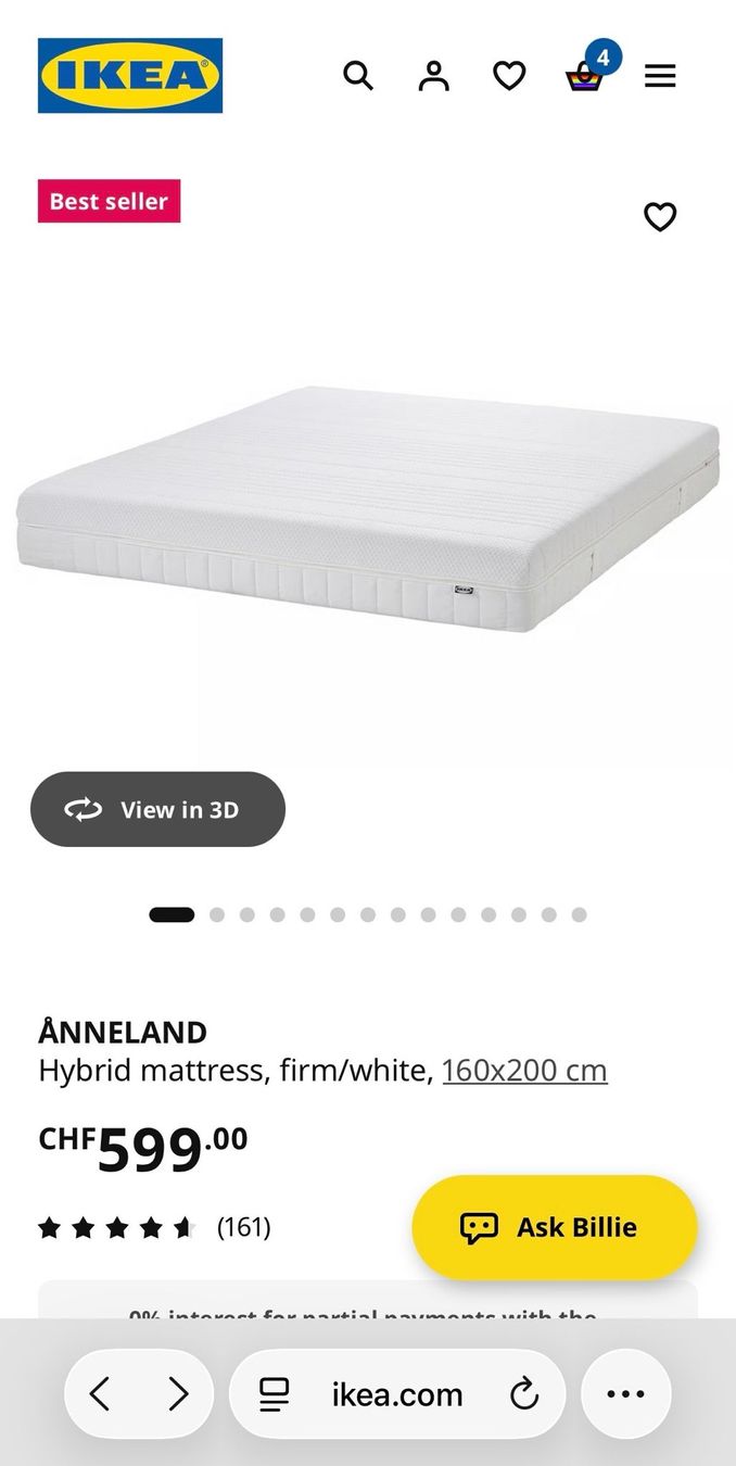 Ikea Materassi: Hybrid mattress double bed 160x200 – Usato da Bonstetten venduto da em.mo 4
