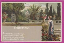 Donnerstag   -   alte Wochentag - Postkarte von 1901