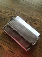 Bottega Veneta Maxi Clutch Purse Bag Tasche Taupe