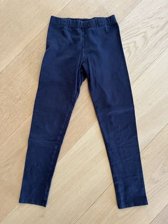 H&M girls warm leggings, navy, size 128, great!