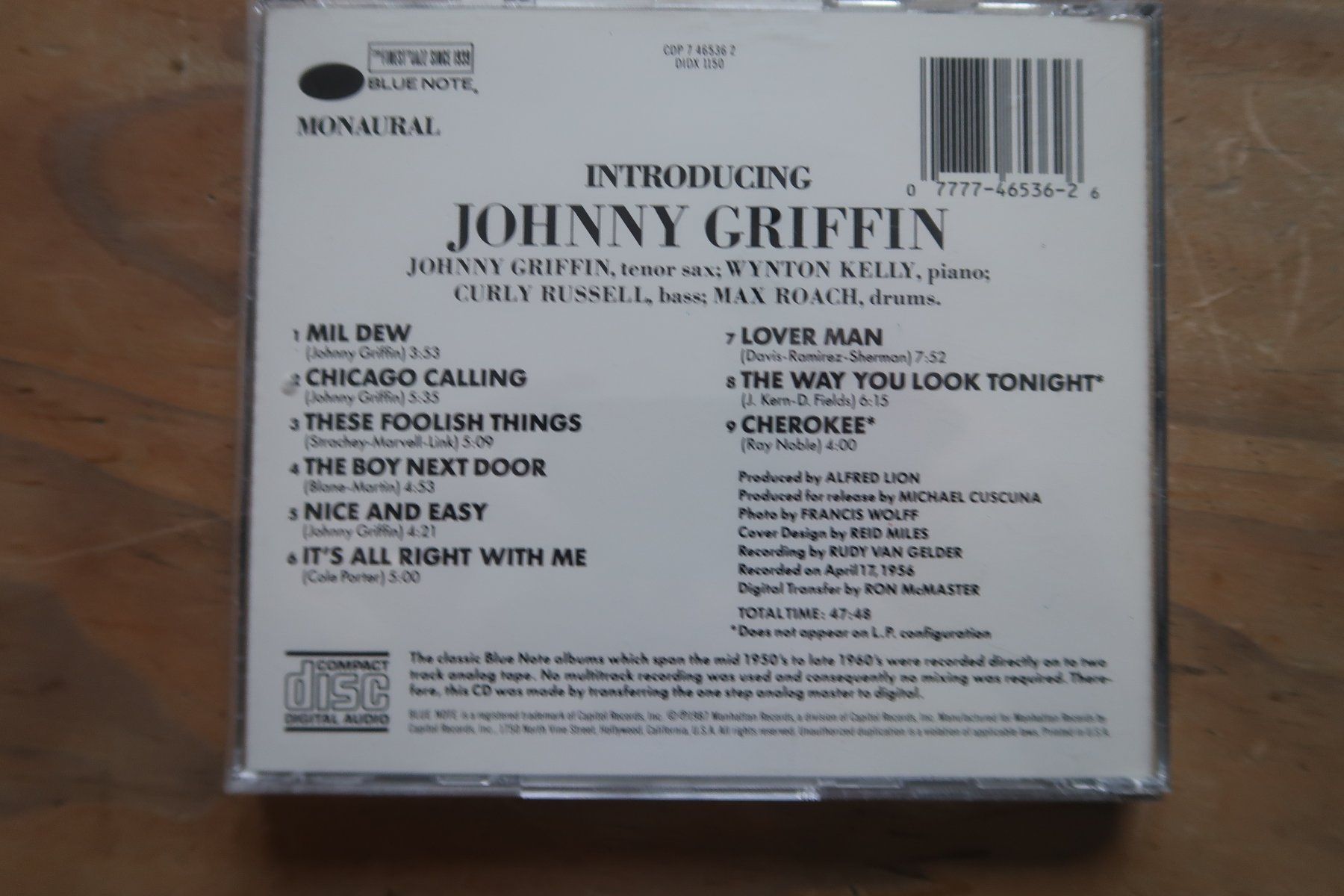 CD: JOHNNY GRIFFIN - INTRODUCING - CD – Usato da Basel venduto da Patiscat 1