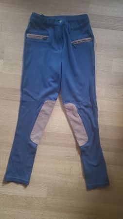 Reithose YIGGA Gr. 134 blau Kniebesatz guter Zustand