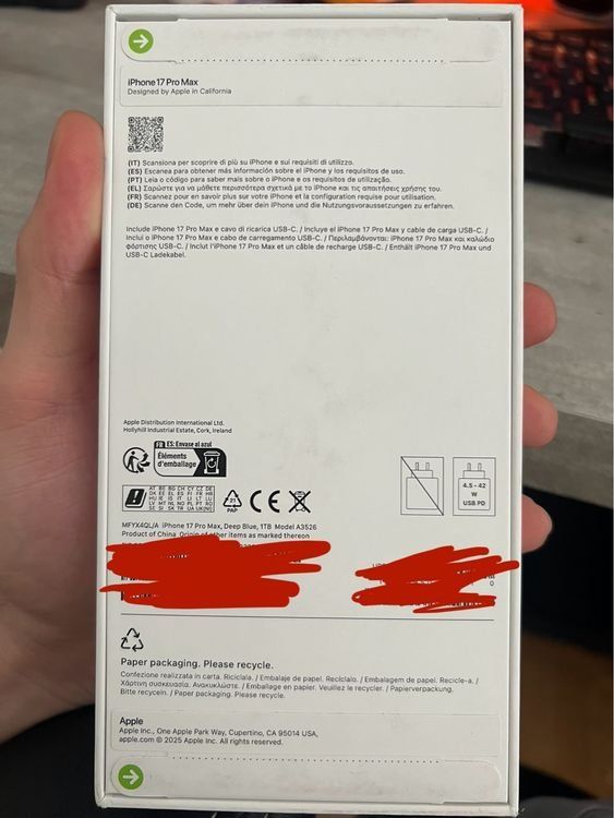 Apple Handys / Smartphones: iPhone 17 Pro Max mit 1000GB ungeöffnet – Neu und originalverpackt aus Dänikon ZH von kyn1 1