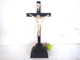 Kruzifix Kreuz Jesus Antik Vintage Bänziger Einsiedeln Gips