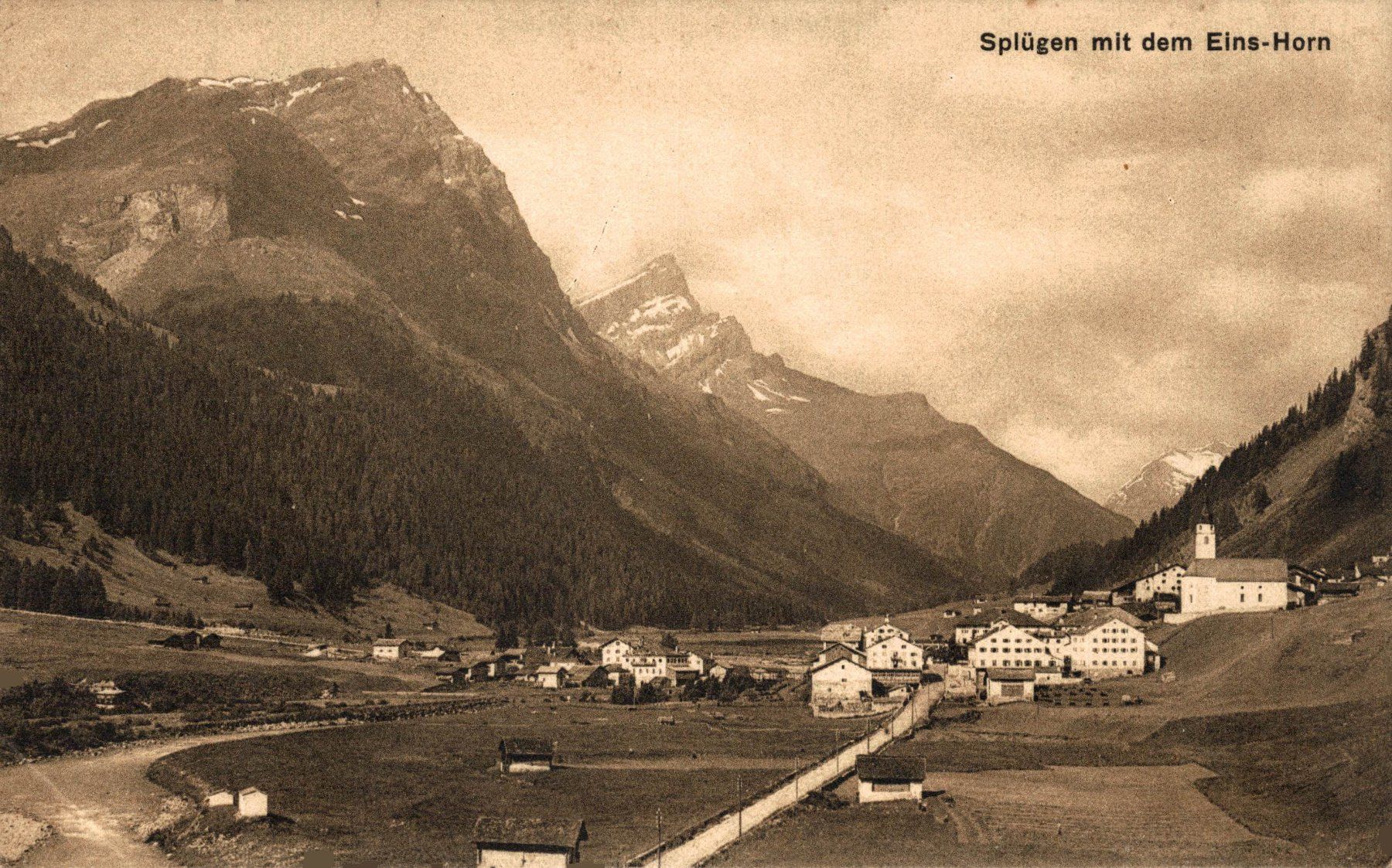 Cartoline postali: Splügen mit dem Eins-Horn – Usato da Bronschhofen venduto da Astore