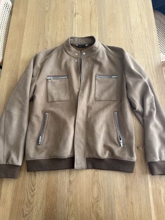 ZARA MAN Herren-Jacke in Wildleder-Optik | Braun | Gr. XXL