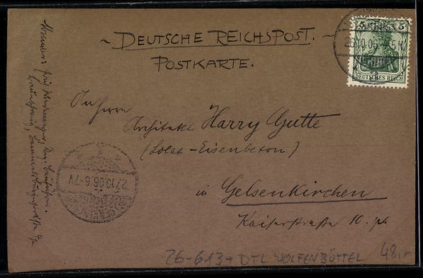 Ansichtskarten: Handgemalt: Wolfenbüttel, Fachwerkhäus – Gebraucht aus Berlin von bartko-reher 1