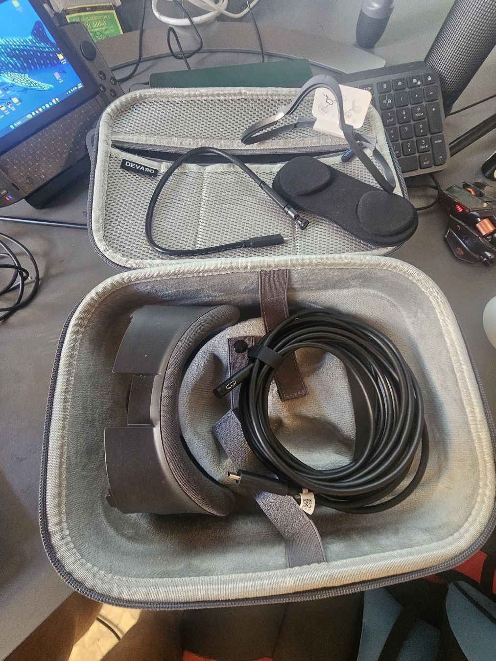 Meta Casco VR: meta quest 3 Case & 5 meter Cable Set with Glass protection – Usato da Stansstad venduto da alp_7hfk 2