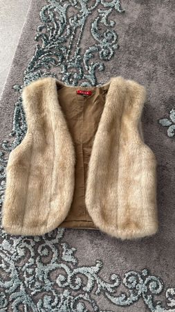 Weste Nana Kunstfell beige ärmellos guter Zustand, Grösse 36