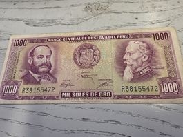 Peru 1000 Mil Soles De Oro 1979 Banknote guter Zustand