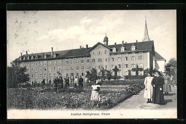 Cartoline postali: AK Cham, Institut Heiligkreuz, 1914 – Usato da Berlin venduto da bartko-reher