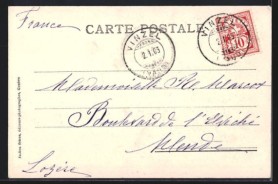 Cartes postales: AK Champéry, La Dent du Midi, 1903 – D'occasion à Berlin par bartko-reher 1